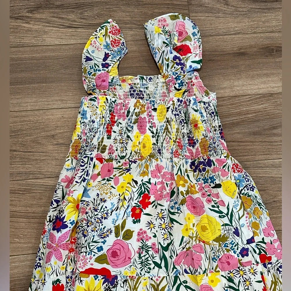 NWT! Anthropologie THML Floral Maxi Smocked Bodice Dress with Ruffle Sleeves - Picture 10 of 13